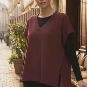 minimalist knit v neck oversized