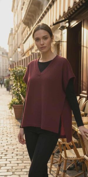 minimalist knit v neck oversized