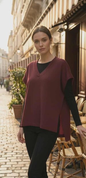 minimalist knit v neck oversized