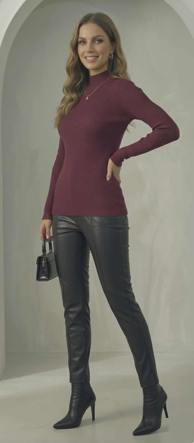 essential ribbed wool high neck tee essential ribbed wool high neck tee