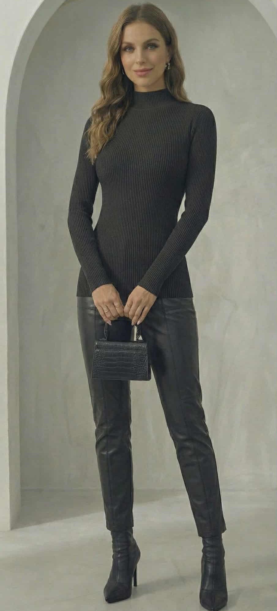 essential ribbed wool high neck tee essential ribbed wool high neck tee