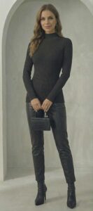 essential ribbed wool high neck tee