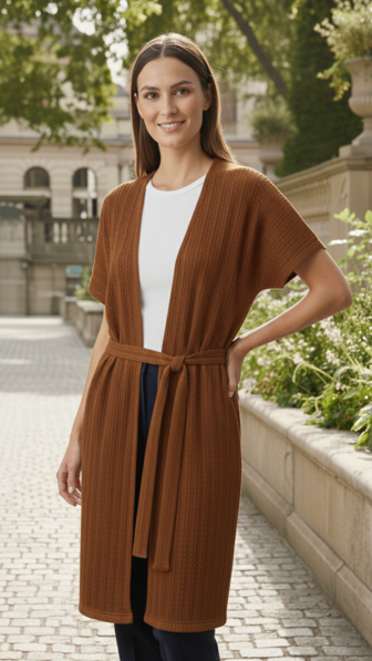 ribbed wool tricot belted cardigan ribbed wool tricot belted cardigan