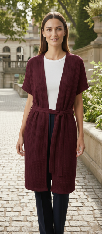 ribbed wool tricot belted cardigan ribbed wool tricot belted cardigan