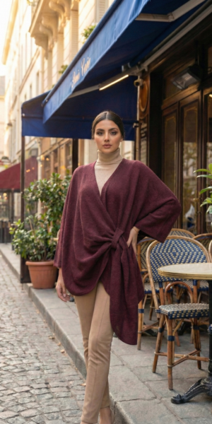 urban luxe wool tie front wrap