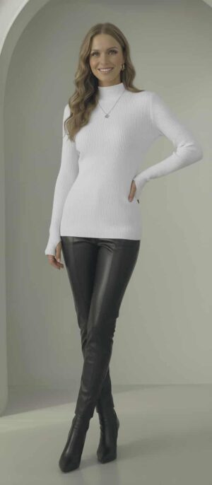 ribbed slim fit turtleneck top