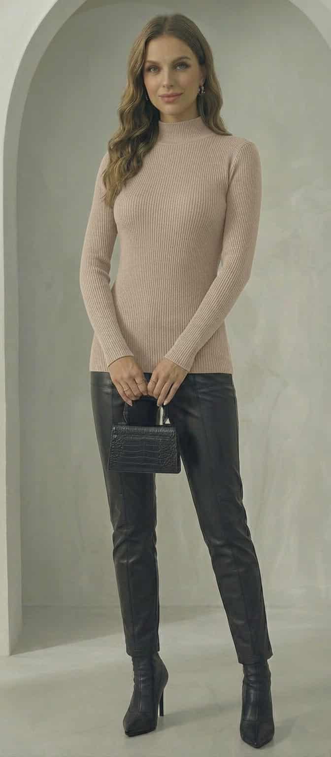 essential ribbed wool high neck tee essential ribbed wool high neck tee