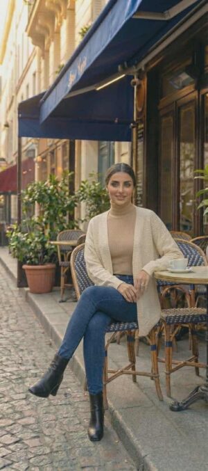 cozy trico knit open cardigan